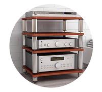 Supporto per giradischi, rack audio in MDF a 4 livelli, armadietto multimediale multifunzionale con assorbimento degli urti per centro di intrattenimento