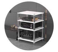Supporto per giradischi, rack audio in MDF a 4 livelli, armadietto multimediale multifunzionale con assorbimento degli urti per centro di intrattenimento