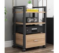 Supporto per giradischi regolabile in altezza a 3 livelli, versatile armadio stereo angolare per archiviazione multimediale, ideale per proiettori, TV Box, router e altoparlanti