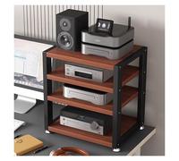 Supporto per Giradischi, Supporto per Supporti Audio e Video da scrivania a 3/4 Livelli e Contenitore Stereo per casa, Ufficio, Soggiorno, Giradischi, Altoparlanti, amplificatori, ricevitori (Rosso)