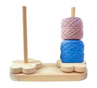 Supporto per Gomitoli di Filato, Avvolgitore Rotante in Legno, Porta Rocchetti di Filato, per Donne Adulti Principianti Uncinetto Maglieria e per Hobby Creativi