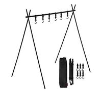 Supporto per griglia per fuochi da campo, supporto da campeggio pieghevole | Appendiabiti da campeggio, strumento per barbecue con treppiede pieghevole, griglia da cucina pieghevole per fuochi