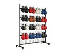 Supporto per Guantoni da Boxe, Rastrelliera Mobile per Asciugatura ed Esposizione con Ruote, Ideale per Palestre.(Black,75 * 60 * 185cm)