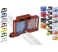 Supporto per guida "Dual" per 18 Shellys: 1 Gen3,1PM Gen3,2PM Gen3,i4 Gen3,Plus 1,Plus 1PM,Plus 2PM,Plus i4,Plus 0-10V Dimm,Wave 1,Wave 1PM,Wave 2PM,Wave Shutter,Wave i4 (Rosso Prime)