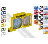 Supporto per guida "Dual" per 18 Shellys: 1 Gen3,1PM Gen3,2PM Gen3,i4 Gen3,Plus 1,Plus 1PM,Plus 2PM,Plus i4,Plus 0-10V Dimm,Wave 1,Wave 1PM,Wave 2PM,Wave Shutter,Wave i4 (giallo)
