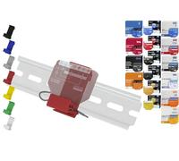 Supporto per guida "Flat" per 18 Shellys: 1 Gen3,1PM Gen3,2PM Gen3,i4 Gen3,Plus 1,Plus 1PM,Plus 2PM,Plus i4,Plus 0-10V Dimm,Wave 1,Wave 1PM,Wave 2PM,Wave Shutter,Wave i4 (rosso Prime)