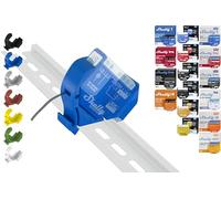 Supporto per guida "Mini" per 18 Shellys: 1 Gen3,1PM Gen3,2PM Gen3,i4 Gen3,Plus 1,Plus 1PM,Plus 2PM,Plus i4,Plus 0-10V Dimm,Wave 1,Wave 1PM,Wave 2PM,Wave Shutter,Wave i4 (blu-prime)