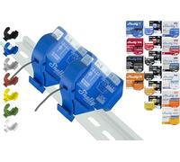 Supporto per guida "Mini" per 18 Shellys: 1 Gen3,1PM Gen3,2PM Gen3,i4 Gen3,Plus 1,Plus 1PM,Plus 2PM,Plus i4,Plus 0-10V Dimm,Wave 1,Wave 1PM,Wave 2PM,Wave Shutter,Wave i4 (2 x Blue Prime)