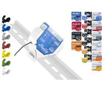 Supporto per guida "Mini" per 18 Shellys: 1 Gen3,1PM Gen3,2PM Gen3,i4 Gen3,Plus 1,Plus 1PM,Plus 2PM,Plus i4,Plus 0-10V Dimm,Wave 1,Wave 1PM,Wave 2PM,Wave Shutter,Wave i4 (bianco prime)