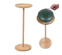 Supporto per handpan, supporto per strumenti a percussione, design stabile in legno, base antiscivolo, colore naturale compatto, eccellente per insegnanti di musica in studio per prestazioni stradali