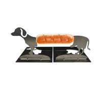 Supporto per hot dog - 2 pezzi in acciaio inox strumento per grigliare hot dog | Portatile facile da pulire riutilizzabile a forma di cucciolo strumenti per grigliare cibo camion forniture cinema