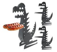 Supporto per hot dog a forma di dinosauro, per barbecue, in acciaio inox, accessorio divertente per barbecue in giardino, campeggio, tailgating e feste all'aperto