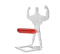 Supporto per hot dog, facile da usare, in acciaio inossidabile, divertente supporto per barbecue, supporto per salsicce da uomo muscoloso, ampiamente usato, per giardino, barbecue, cortile, salsiccia