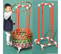 Supporto per Hula Hoop Supporto per anelli sportivi in PVC, pratico carrello portaoggetti per hula hoop per interni ed esterni.(Red,19.7in/50cm Hoop Dia)
