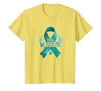 Supporto per i sopravvissuti di Teal Warrior Ribbon Awareness Maglietta, Bambini, Limone, 3 Anni