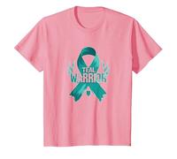 Supporto per i sopravvissuti di Teal Warrior Ribbon Awareness Maglietta, Bambini, Rosa, 3 Anni