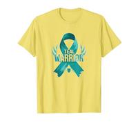 Supporto per i sopravvissuti di Teal Warrior Ribbon Awareness Maglietta, Uomo, Limone, XL