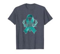 Supporto per i sopravvissuti di Teal Warrior Ribbon Awareness Maglietta, Uomo, Pervinca, L