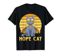 Supporto per Il Cancro Infantile con Nastro Blu Giallo Russo Hope Cat Maglietta
