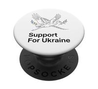 Supporto per il modello di ricamo della cicogna della pace dell'Ucraina PopSockets PopGrip Adesivo
