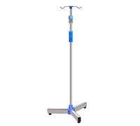 Supporto per infusione IV Pole, in acciaio inox, retrattile, portatile, con 2 ganci e 3 ruote mobili, regolabile in altezza per anziani, ospedale e clinica