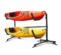Supporto per kayak doppio autoportante da 79,4 kg per garage, supporto resistente in acciaio per kayak e tavola da surf
