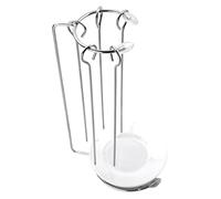 Supporto per Kebab Sospeso in Acciaio Inox, Set da 1 Pezzo | Grigliatura Verticale Vassoio Raccogli Gocce, per Spiedini e Carne, Finitura Argento