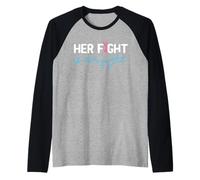 Supporto per la consapevolezza del Cancro al Seno Mamma Figlia Sorella Amici Maglia con Maniche Raglan