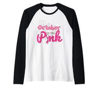 Supporto per la consapevolezza del Cancro al Seno Mamma Figlia Sorella Amici Maglia con Maniche Raglan