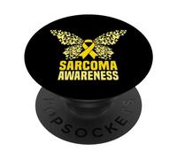 Supporto per la consapevolezza del cancro osseo sarcoma del nastro della farfalla gialla PopSockets PopGrip Adesivo