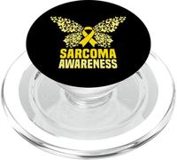 Supporto per la consapevolezza del cancro osseo sarcoma del nastro della farfalla gialla PopSockets PopGrip per MagSafe