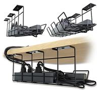 Supporto per la gestione dei cavi per la base della scrivania: supporto per cavi da scrivania per l'ufficio e la casa, perfetto supporto per la gestione dei cavi (set da 2 x 30 cm)