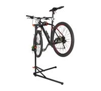 Relaxdays Supporto di Manutenzione per Bicicletta, Porta Bici con Telaio 25-40 mm, Max. 30 kg, Ripiano Attrezzi, Nero, Acciaio, H x L x P: 100-160 x 98 x 75 cm ca