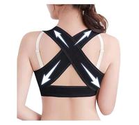 Supporto per La Parte Superiore della Schiena da Donna Correttore Posturale Invisibile Supporto per Spalle Collo E Clavicola Supporto per Il Torace Corsetto per La Colonna Vertebrale Adulti(Black,L)