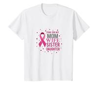 Supporto per la sensibilizzazione sul Cancro al Seno Rosa per lei Maglietta, Bambini, Bianco, 10 Anni