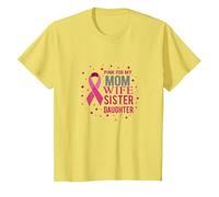 Supporto per la sensibilizzazione sul Cancro al Seno Rosa per lei Maglietta, Bambini, Limone, 10 Anni