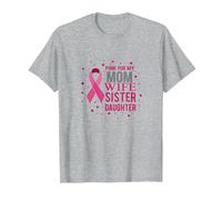 Supporto per la sensibilizzazione sul Cancro al Seno Rosa per lei Maglietta, Uomo, Grigio Melange, M