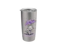 Supporto per la sensibilizzazione sulla demenza con elefante, nastro viola Bicchiere termico in acciaio inox doppia parete