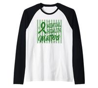 Supporto per la sensibilizzazione sulla Salute mentale del Nastro Verde Maglia con Maniche Raglan