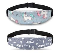 Supporto per la testa del seggiolino auto, cuscino di supporto per passeggino, fascia per alleviare il collo, posizionatore per dormire, per bambini, neonati e bambini (unicorno e pesci)