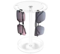 Supporto per la visualizzazione degli occhiali: supporto per occhiali da sole in acrilico girevole, telaio per display portatile | Organizer per display multifunzionale con vassoio inferiore, supporto