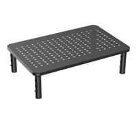 Supporto per laptop con cassetto, altezza regolabile per una posizione di visualizzazione ergonomica, rialzo per monitor, piattaforma in metallo