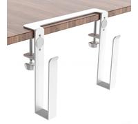 Supporto per laptop con staffa in alluminio con funzioni di archiviazione e raffreddamento, installazione perforata per un montaggio sicuro sui bordi del tavolo in camera da letto, ufficio o ambienti