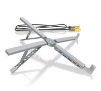 Supporto per laptop regolabile AISENS con docking station USB-C 4 in 1, alluminio, pieghevole, grigio