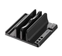 Supporto per laptop verticale per porta laptop verticale con supporto per risparmio spaziale regolabile per banchi di computer portatili da scrivania compatibili con tutti i notebooksvertical