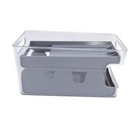 Supporto per lattine di soda a 2 livelli, dispenser per bevande, organizer per dispensa, frigorifero, plastica PP, 11,3 x 5,9 x 6,3 pollici, contiene 8 lattine. (Grigio)