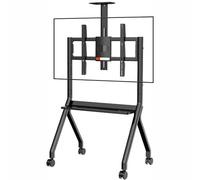 Supporto per lavagna bianca a 360° per TV da 42-75 pollici, carrello mobile con ruote di bloccaggio, ideale per presentazioni in ufficio, aula e a casa
