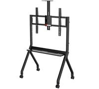 Supporto per lavagna bianca interattiva regolabile in altezza con ruote, carrello mobile per TV e smart board da 55-100 pollici, capacità 120 kg, 4 ruote bloccabili, supporto da pavimento per aule