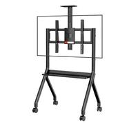 Supporto per Lavagna interattiva da 42-75 pollici/55-100 Pollici, Supporto da Pavimento per TV con Quattro Ruote bloccabili (Nero, 75 Pollici)