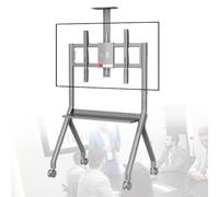 Supporto Per Lavagna Interattiva Regolabile In Altezza, Per Tv E Lavagne Interattive Da 42-75 Pollici/55-100 Pollici, Capacità 80 Kg/120 Kg, 4 Ruote Bloccabili, Per Aule,Grey-42-75inch